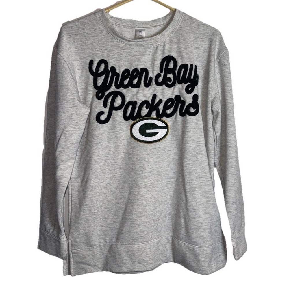 Green Bay Packers Womens Small Gray Crewneck Sweatshirt‎ NFL Team Apparel